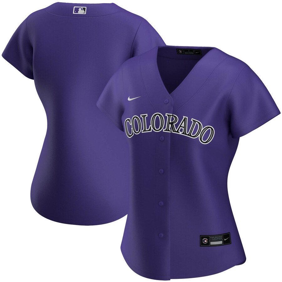 Custom Colorado Rockies Nike Women Alternate 2020 MLB Team Jersey Purple->women mlb jersey->Women Jersey